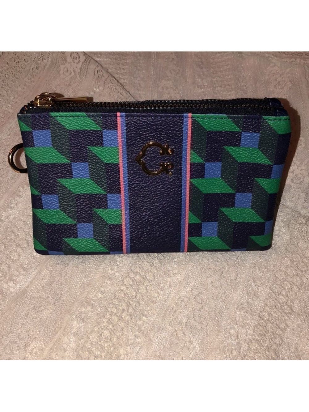 C. Wonder Small Double Zip Two Pocket Wallet
